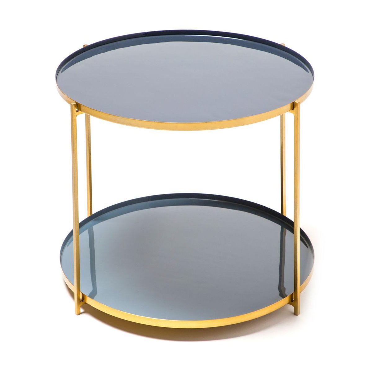 Paris Prix Table d'Appoint Design  Tessa  50cm Bleu & Gris
