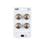 CENTRALE BRICO Lot de 4 boutons de meuble Rond zamak laitonné H.22 x l.30 x P.30 mm