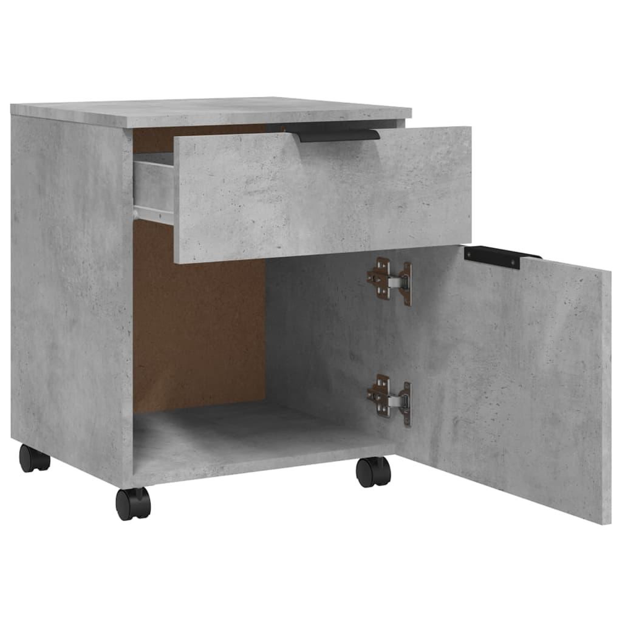 Voir la diapositive 4 : VIDAXL Classeur mobile avec roues Gris beton 45x38x54 cm