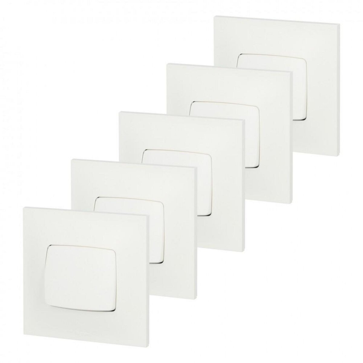 Legrand Lot de 5 interrupteurs va-et-vient Neptune, blanc, LEGRAND