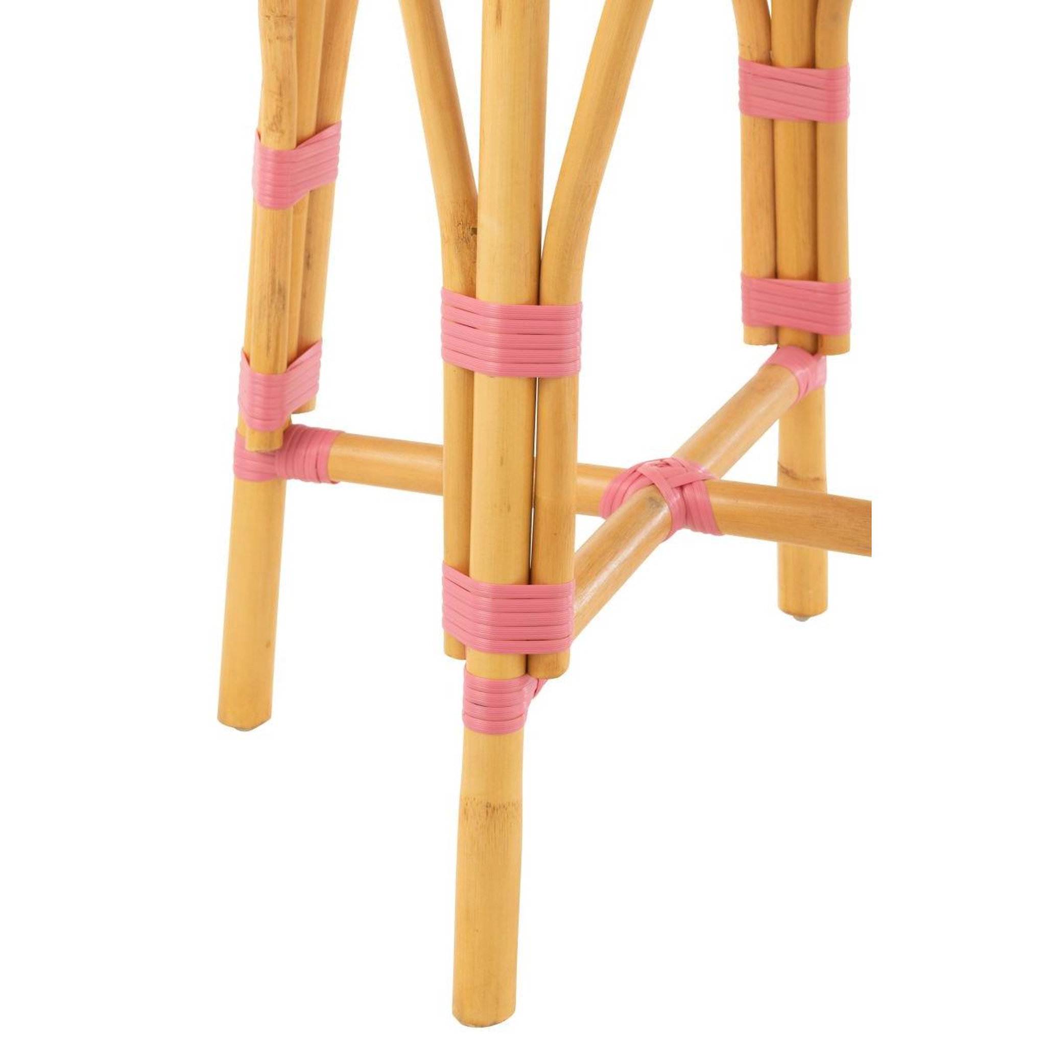 Voir la diapositive 4 : J-LINE Tabouret de bar en rotin  danial  65cm rose
