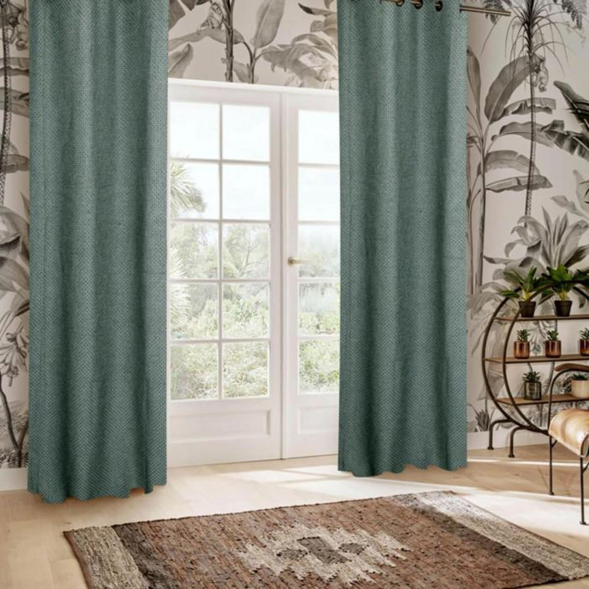 ATMOSPHERA Rideau Maille à Œillets  Wild  140x260cm Vert Tilleul