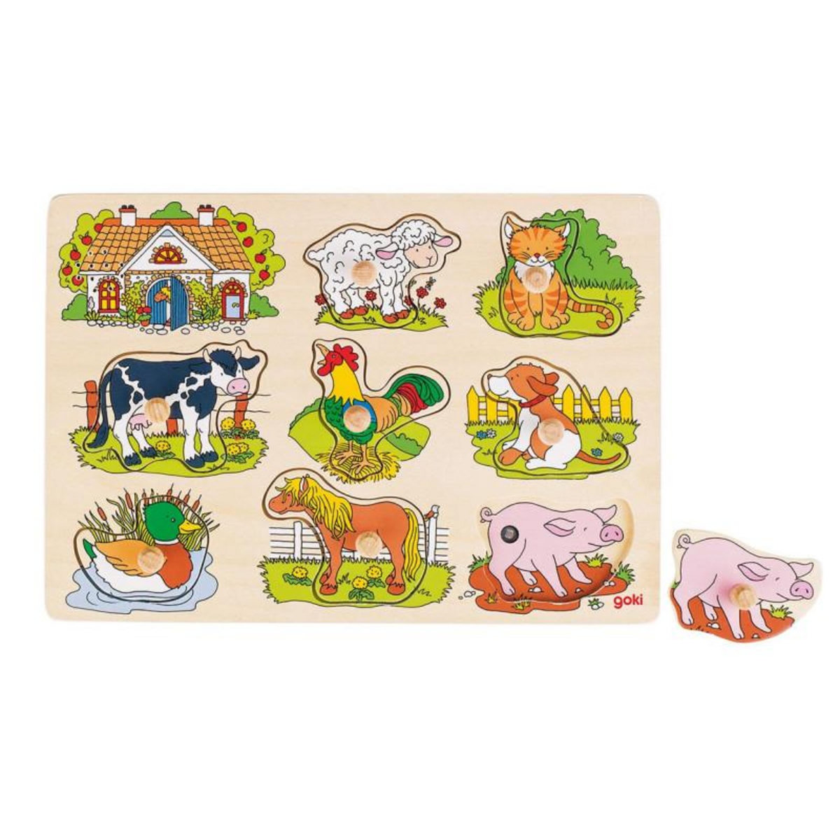Goki GOKI Bubble Puzzle farm animals with sound