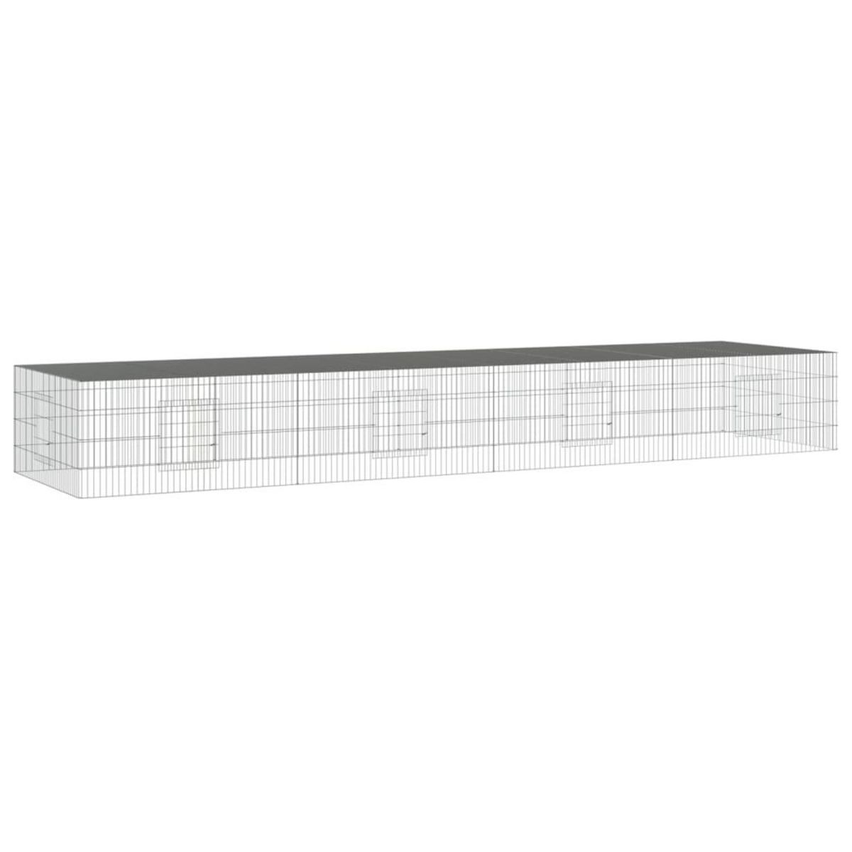 VIDAXL Cage a lapin 4 panneaux 433x109x54 cm Fer galvanise