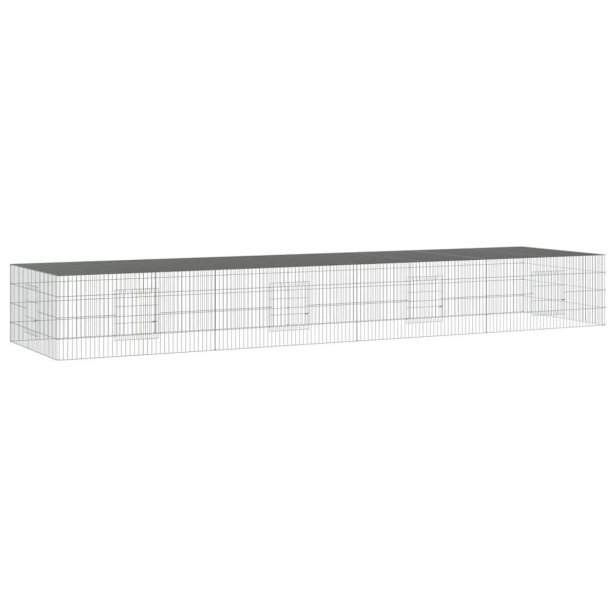 VIDAXL Cage a lapin 4 panneaux 433x109x54 cm Fer galvanise