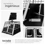 Voir la diapositive 5 : tectake Cage de transport pour chiens double sécurisée avec dos droit noir 97 x 90 x 69,5 cm