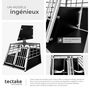 Voir la diapositive 5 : tectake Cage de transport pour chiens double sécurisée avec dos droit noir 97 x 90 x 69,5 cm