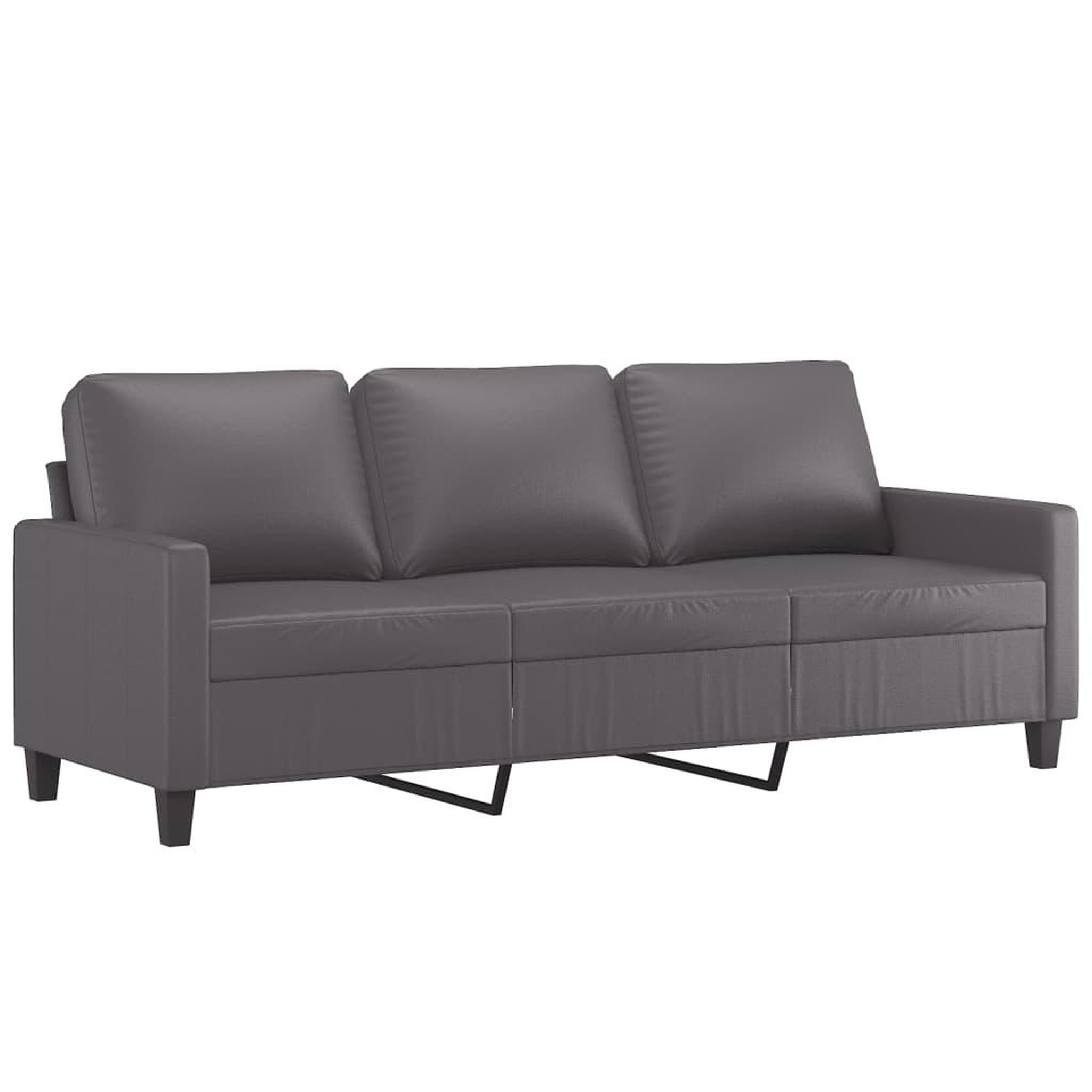 Voir la diapositive 5 : VIDAXL Ensemble de canapes 3 pcs avec coussins Gris Similicuir