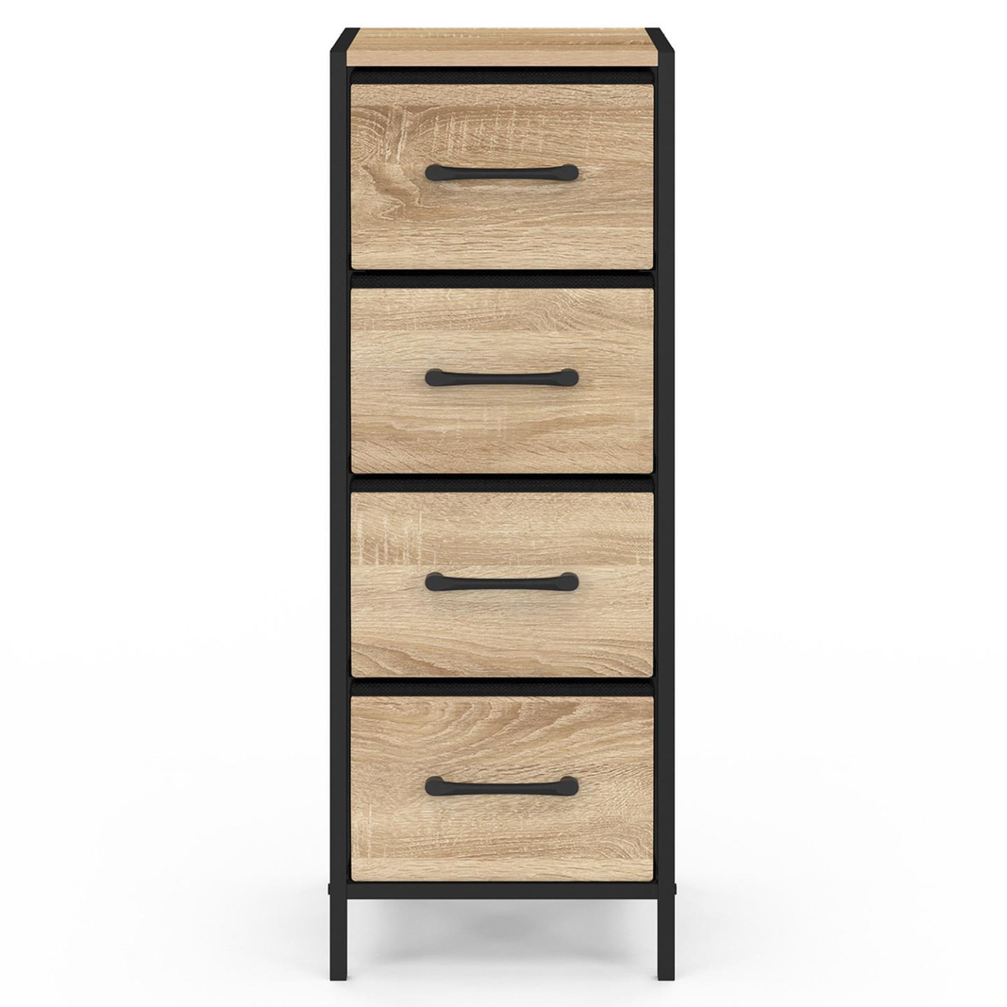 Voir la diapositive 3 : ID MARKET Meuble d'appoint 4 tiroirs utah 30x30x80 cm chiffonnier pour entrée salle de bain design industriel