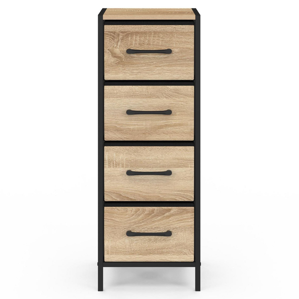 ID MARKET Meuble d'appoint 4 tiroirs UTAH 30 cm chiffonnier, meuble de rangement design industriel