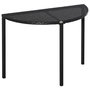 Voir la diapositive 1 : OUTSUNNY Table de jardin demi cercle - table de balcon demi lune - dim. 100L x 50l x 74H cm résine tressée 4 fils imitation rotin noir