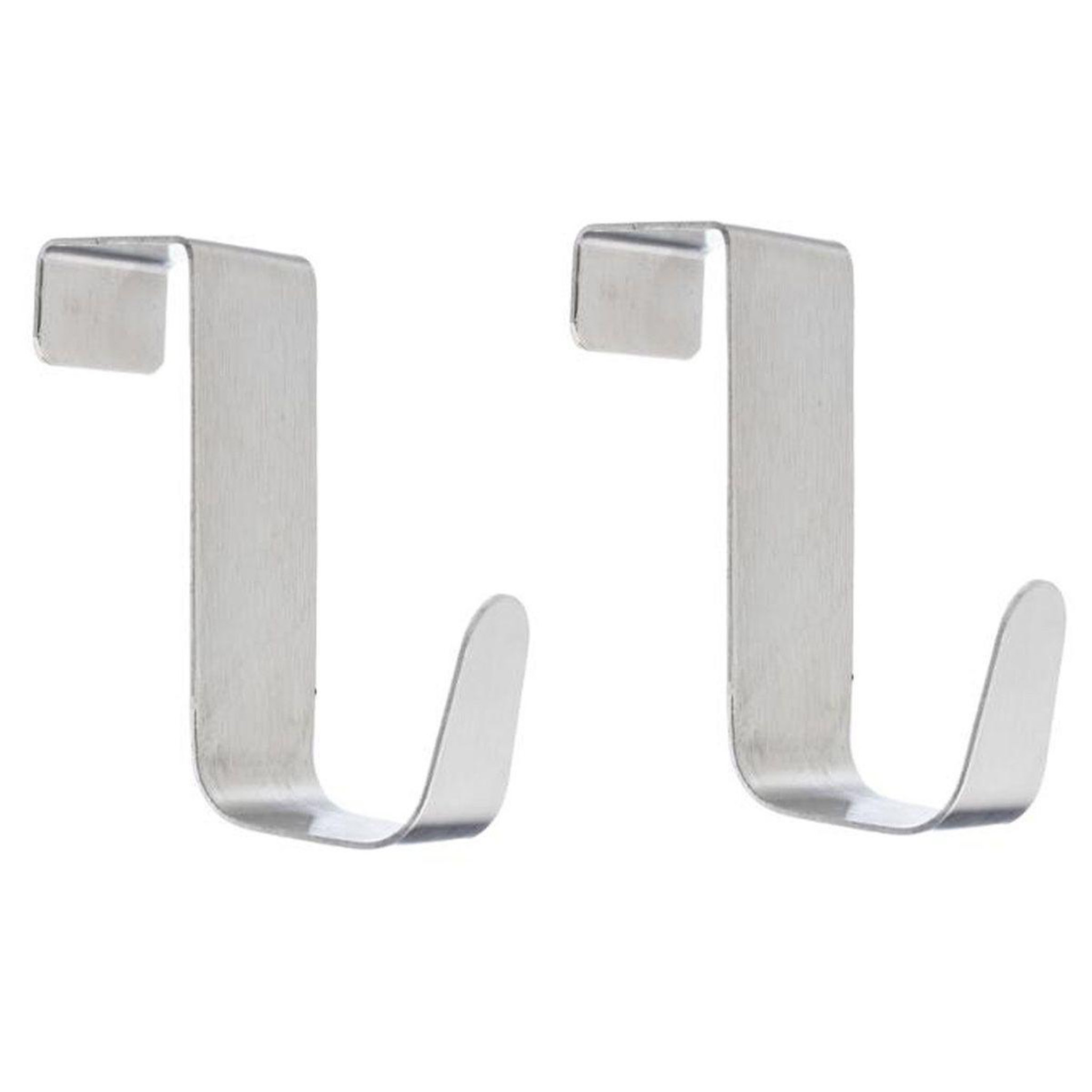 FIVE Lot de 2 patères de porte en inox  1 crochet  7cm argent