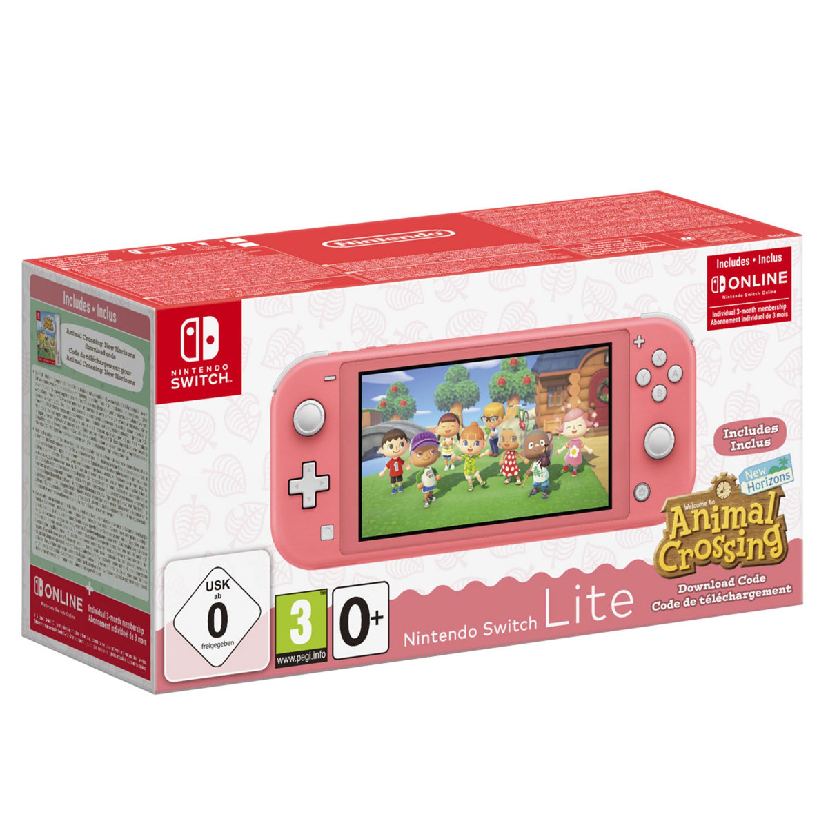 NINTENDO Console Nintendo Switch Lite Corail + Animal Crossing New Horizons Nintendo Switch