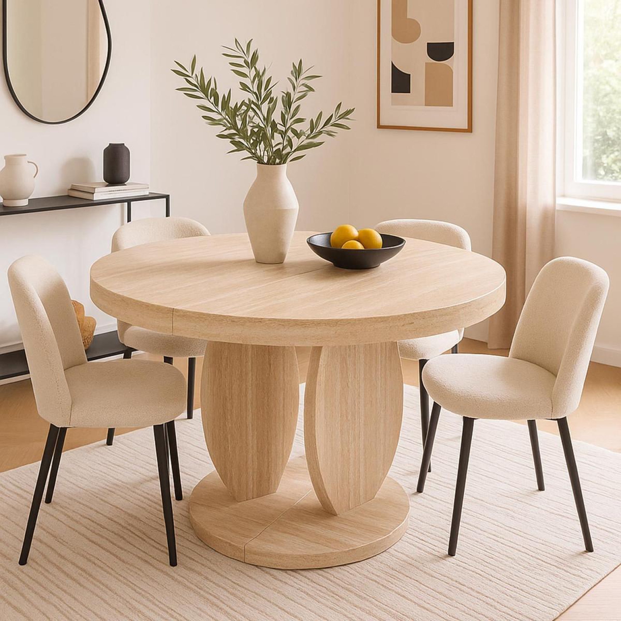 Voir la diapositive 5 : Paris Prix Table à manger extensible  jody   110-260cm beige