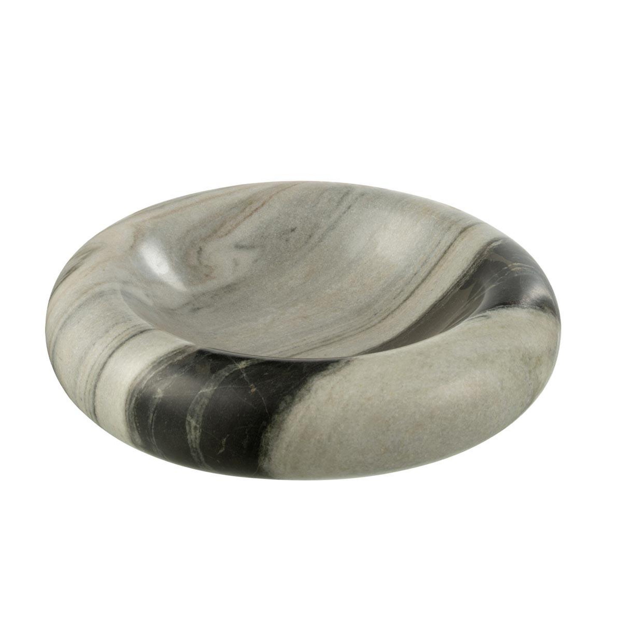 J-LINE Vide-poche en marbre  courchevel  29cm gris & noir