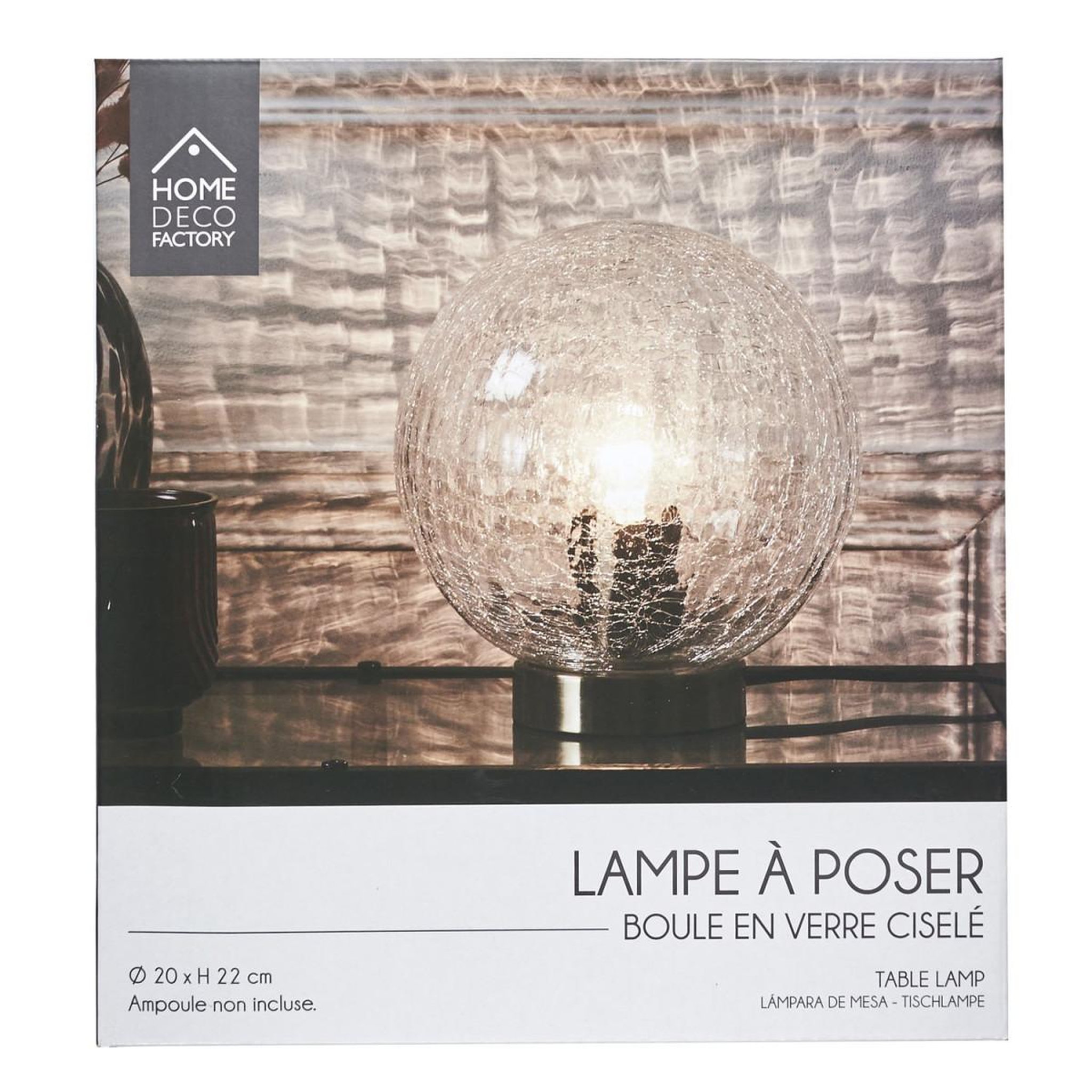 Voir la diapositive 6 : The Home Deco Factory Lampe à poser boule  lounge  22cm transparent