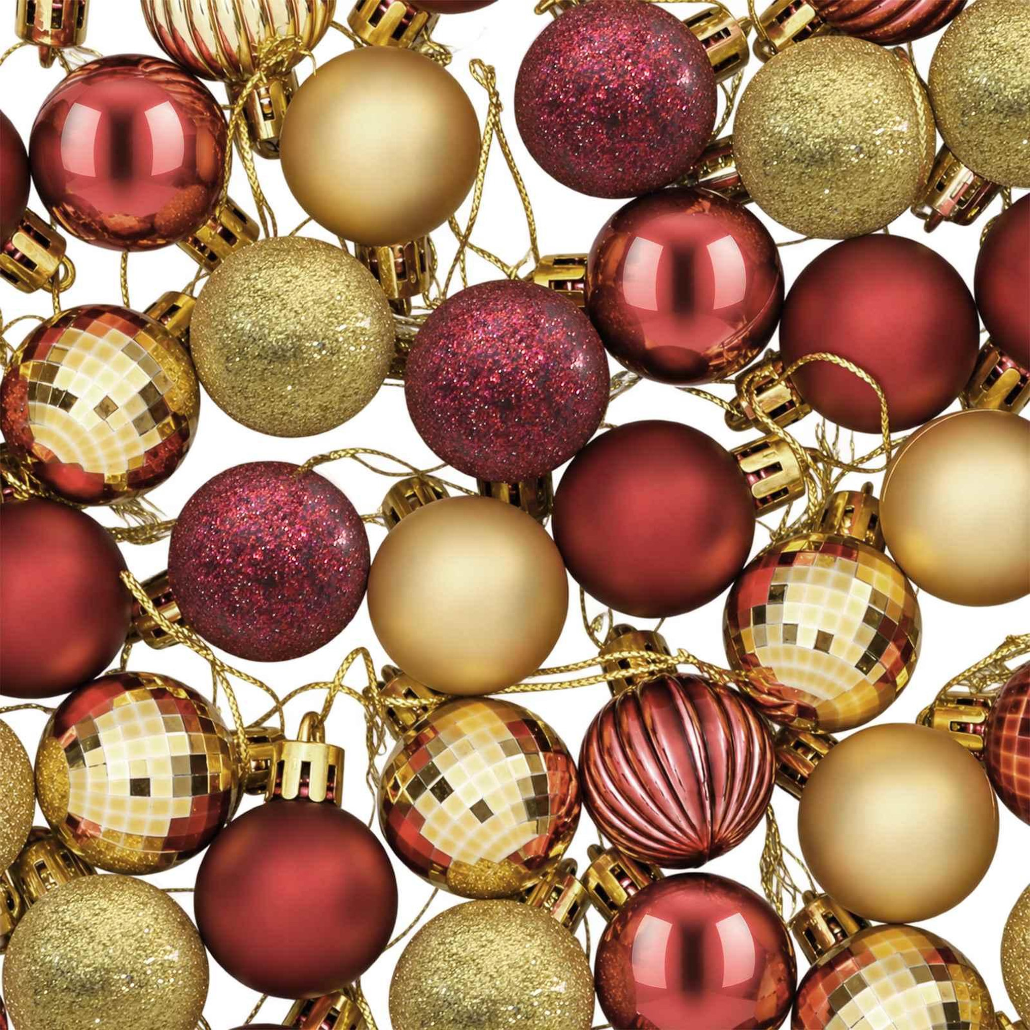 Voir la diapositive 6 : VIDAXL Ensemble de boules de Noël 150 pc Or et rouge bordeaux
