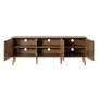 Voir la diapositive 2 : BEST MOBILIER Goto - meuble tv - effet bois et cannage - 3 portes - 167 cm
