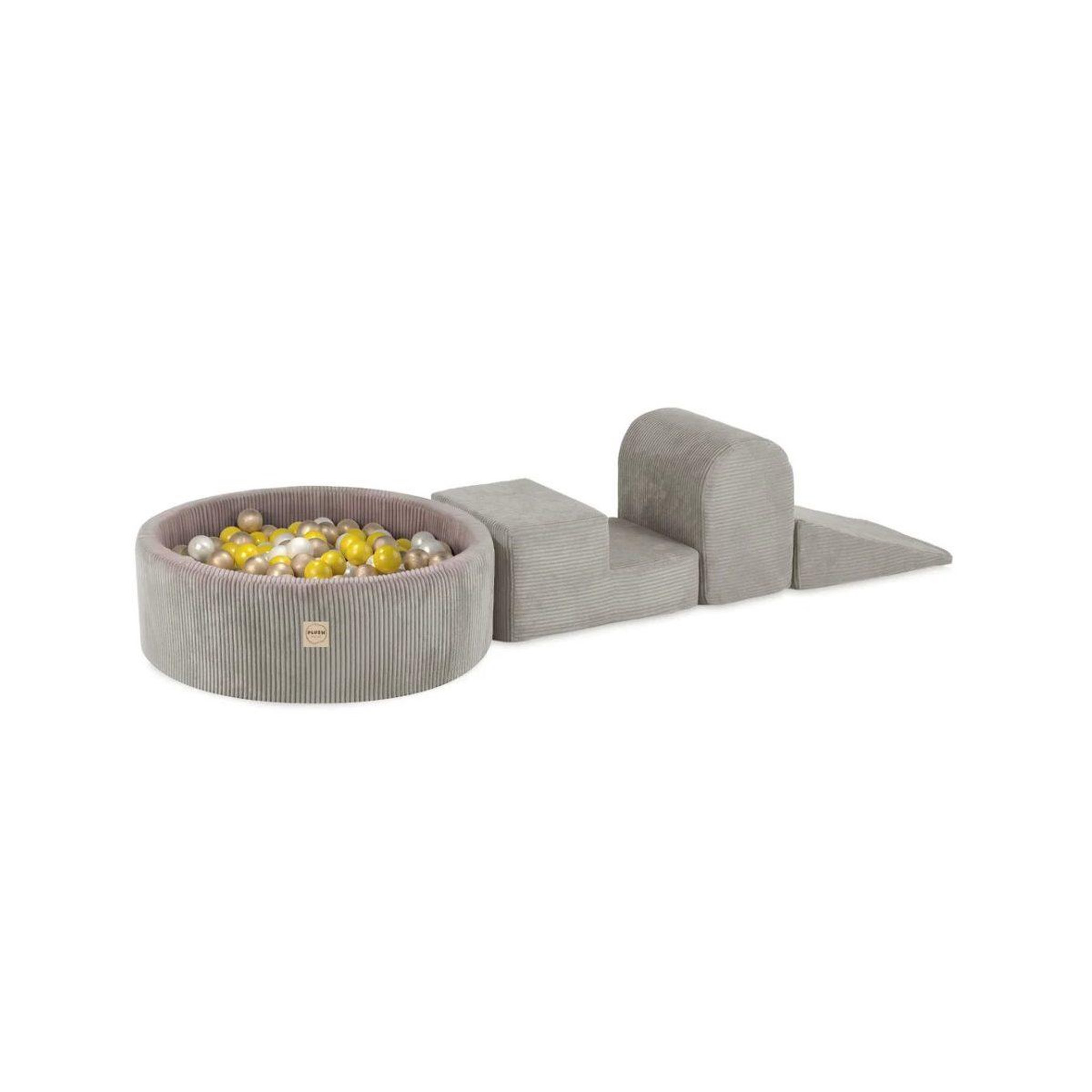 PLUSH NEST Aire de jeux 3 éléments + piscine 90x30 + 200 balles beige