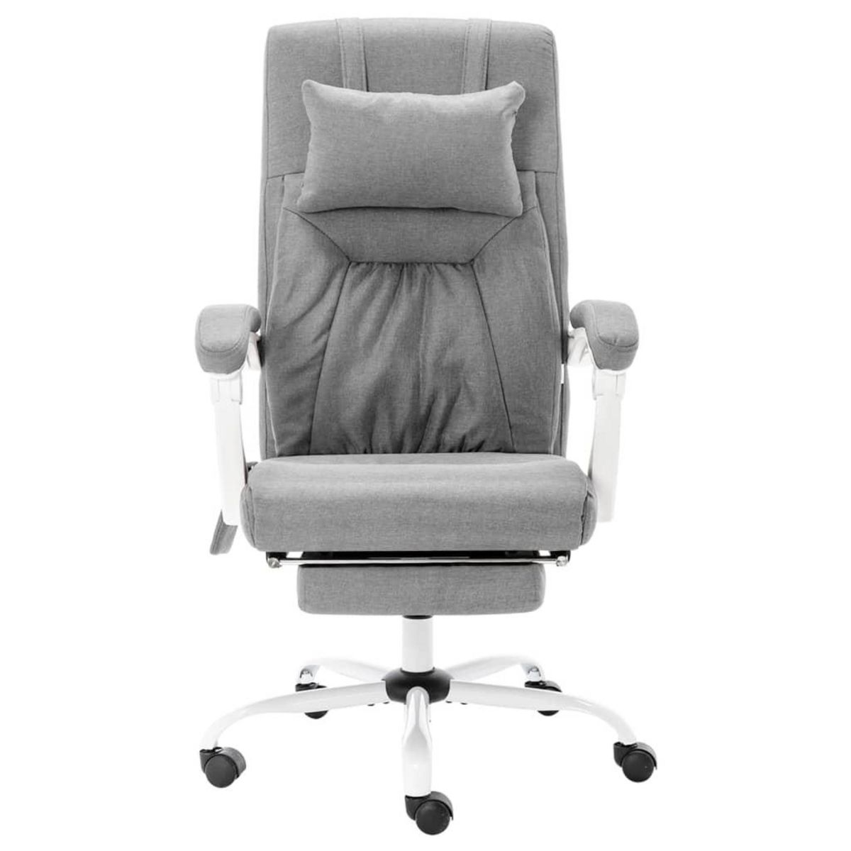 VIDAXL Chaise de bureau de massage Gris Tissu