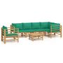 Voir la diapositive 2 : VIDAXL Salon de jardin 7 pcs avec coussins vert bambou