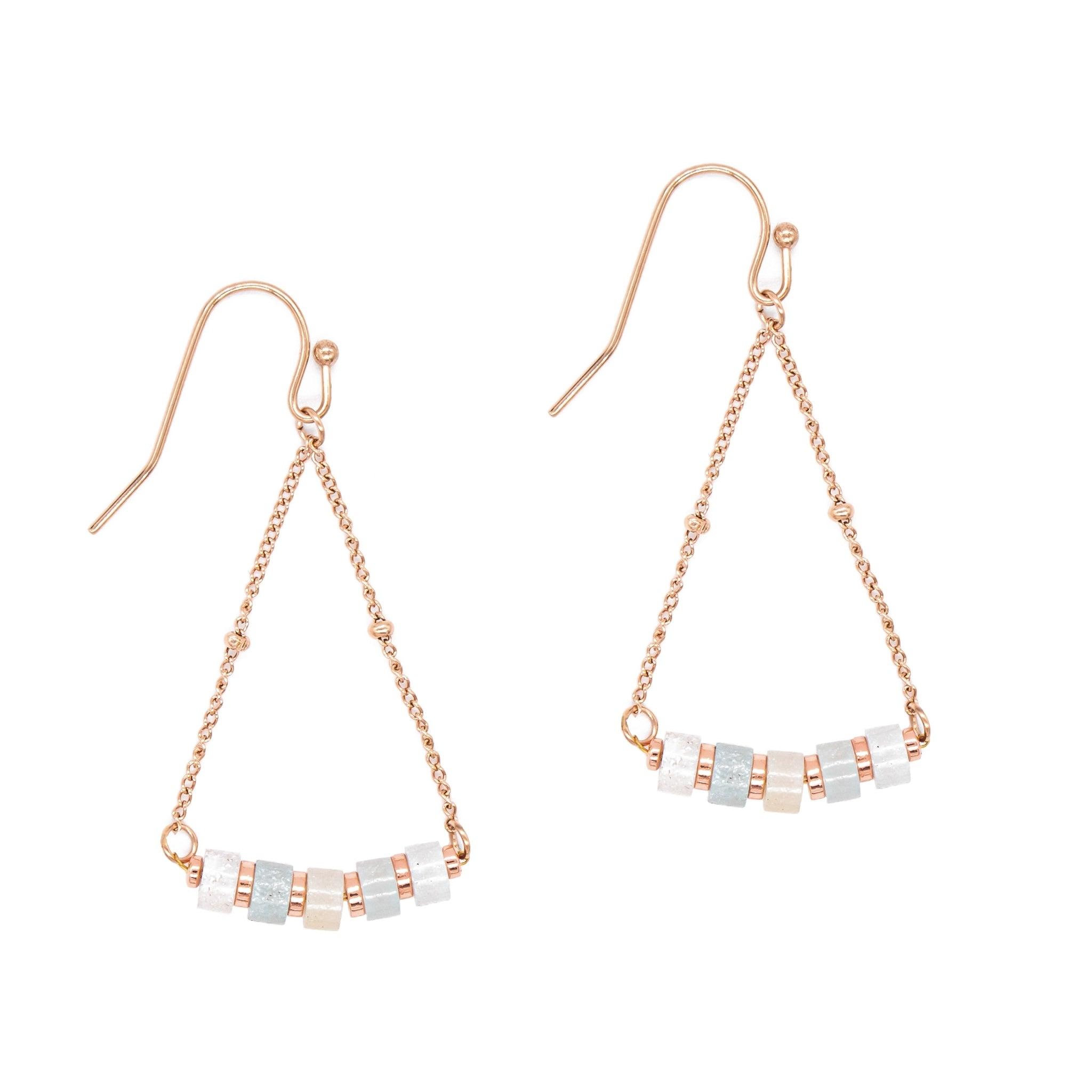 Voir la diapositive 1 : SLOYA Boucles d'oreilles Piana en pierres Amazonite
