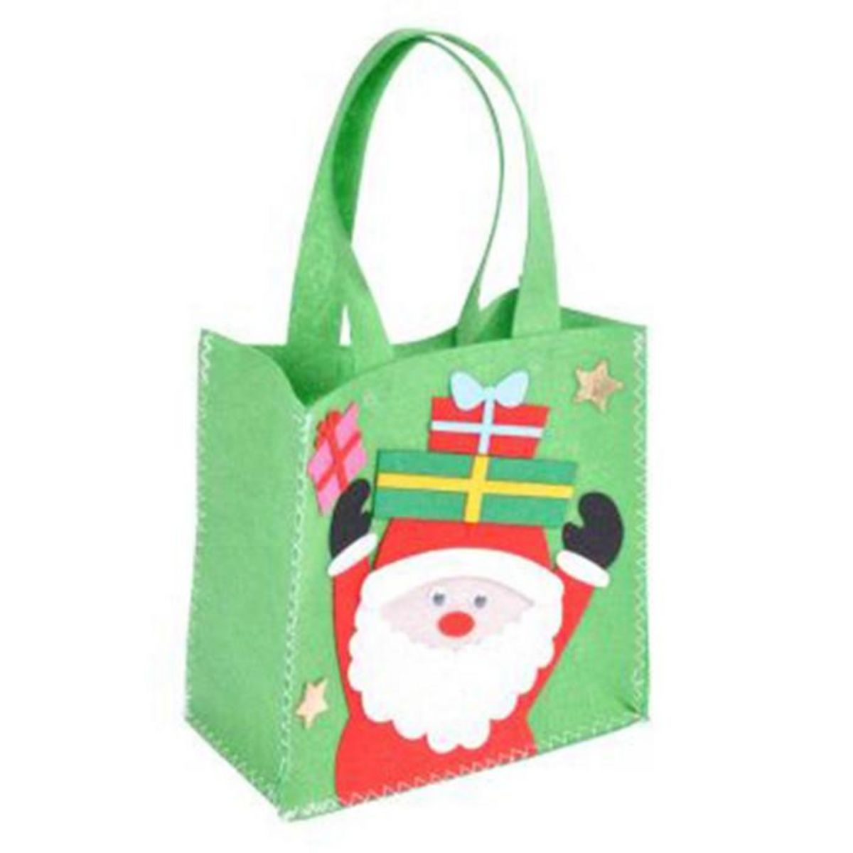 Paris Prix Kit Sac Cadeau Feutrine  Père Noël  20cm Vert