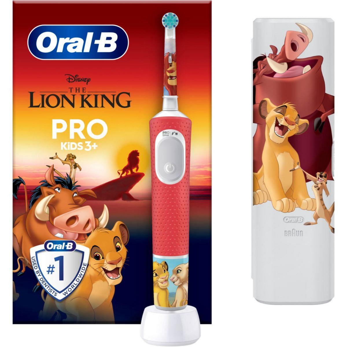 ORAL B Brosse à dents électrique Vitality Pro Kids Roi Lion + étui de voyage
