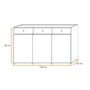 Voir la diapositive 4 : Paris Prix Buffet 3 Tiroirs Design  Vivero  139cm Gris & Naturel