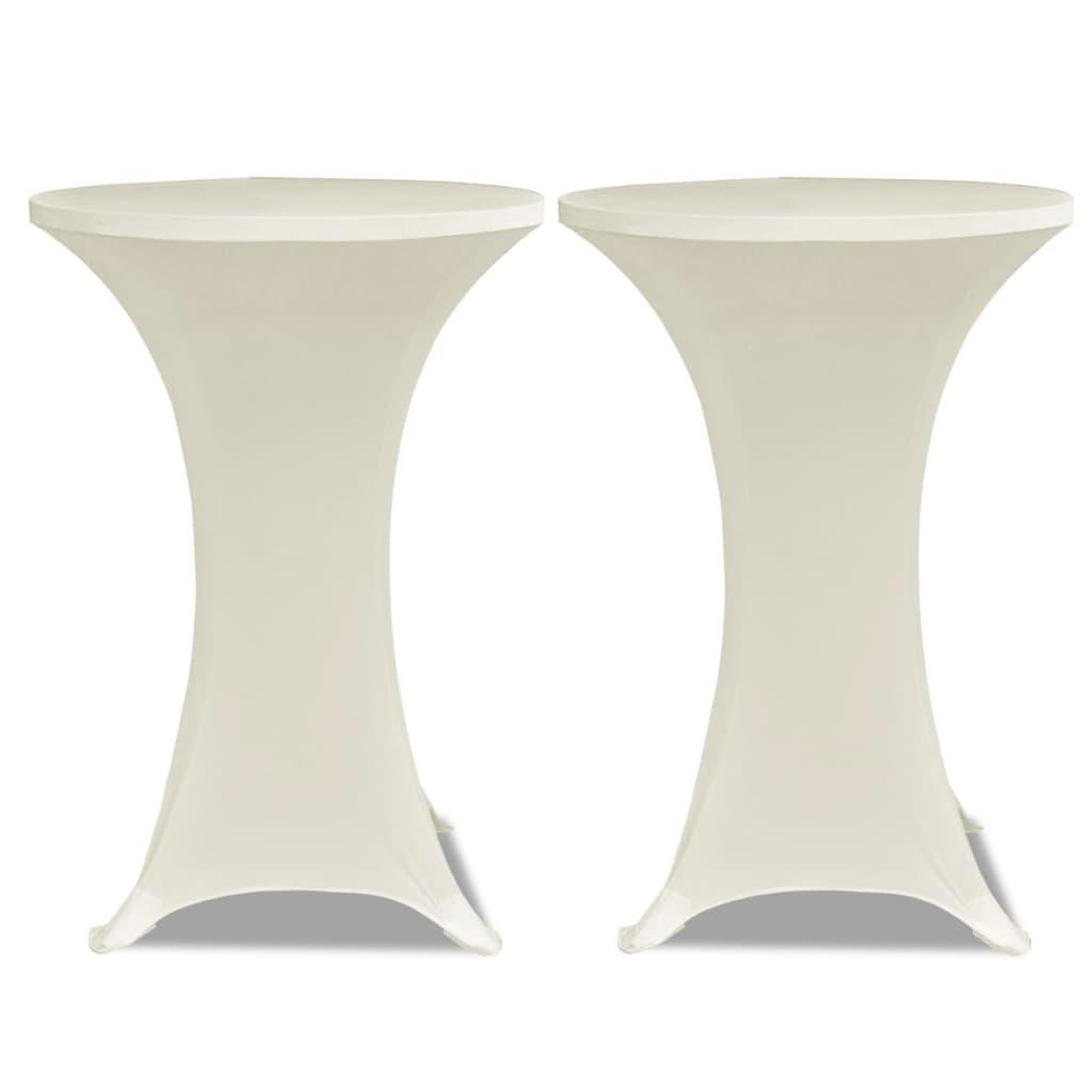 Voir la diapositive 2 : VIDAXL Housse de table Ø 70 cm Creme extensible 2 pcs