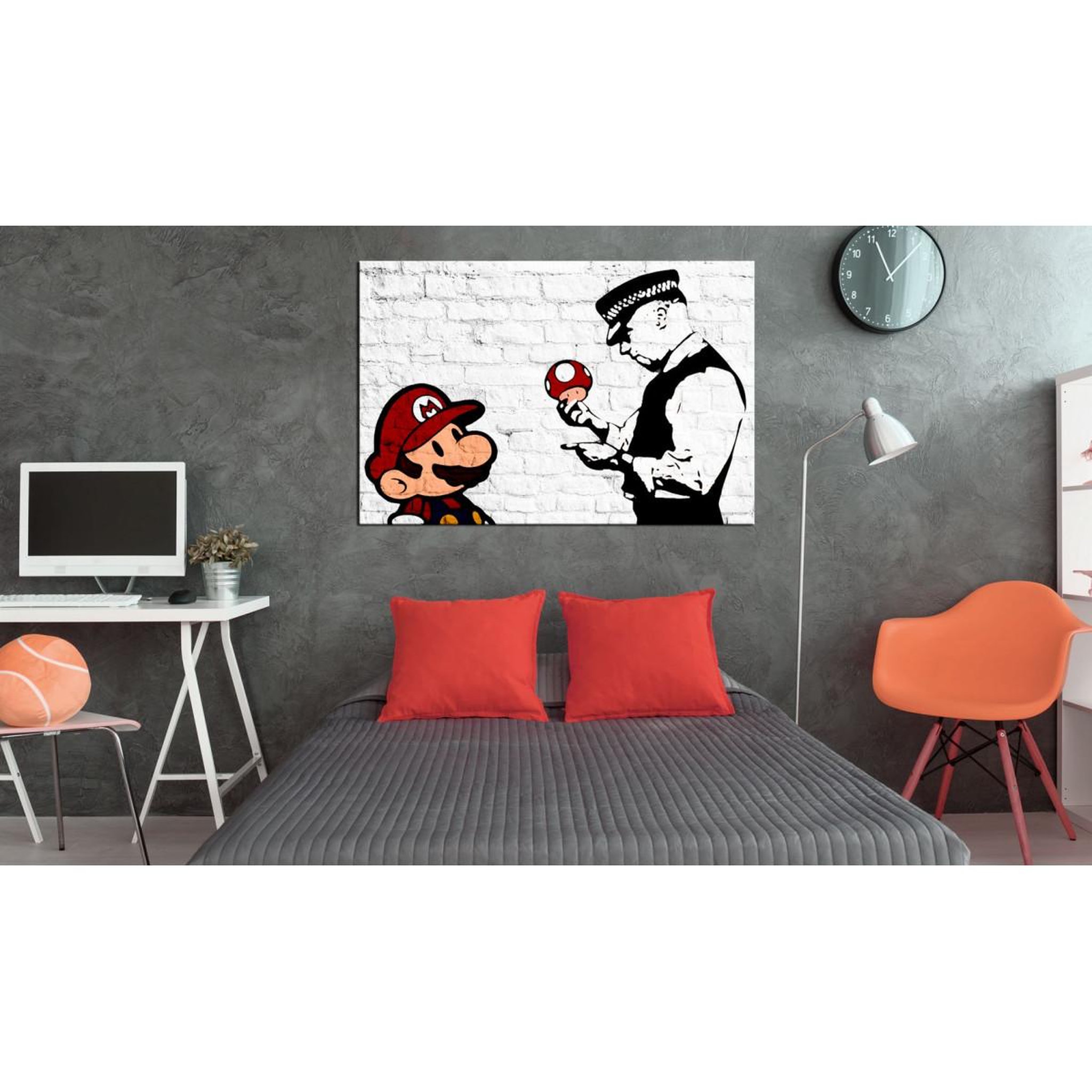 Voir la diapositive 2 : Paris Prix Tableau Imprimé  Banksy - on Brick