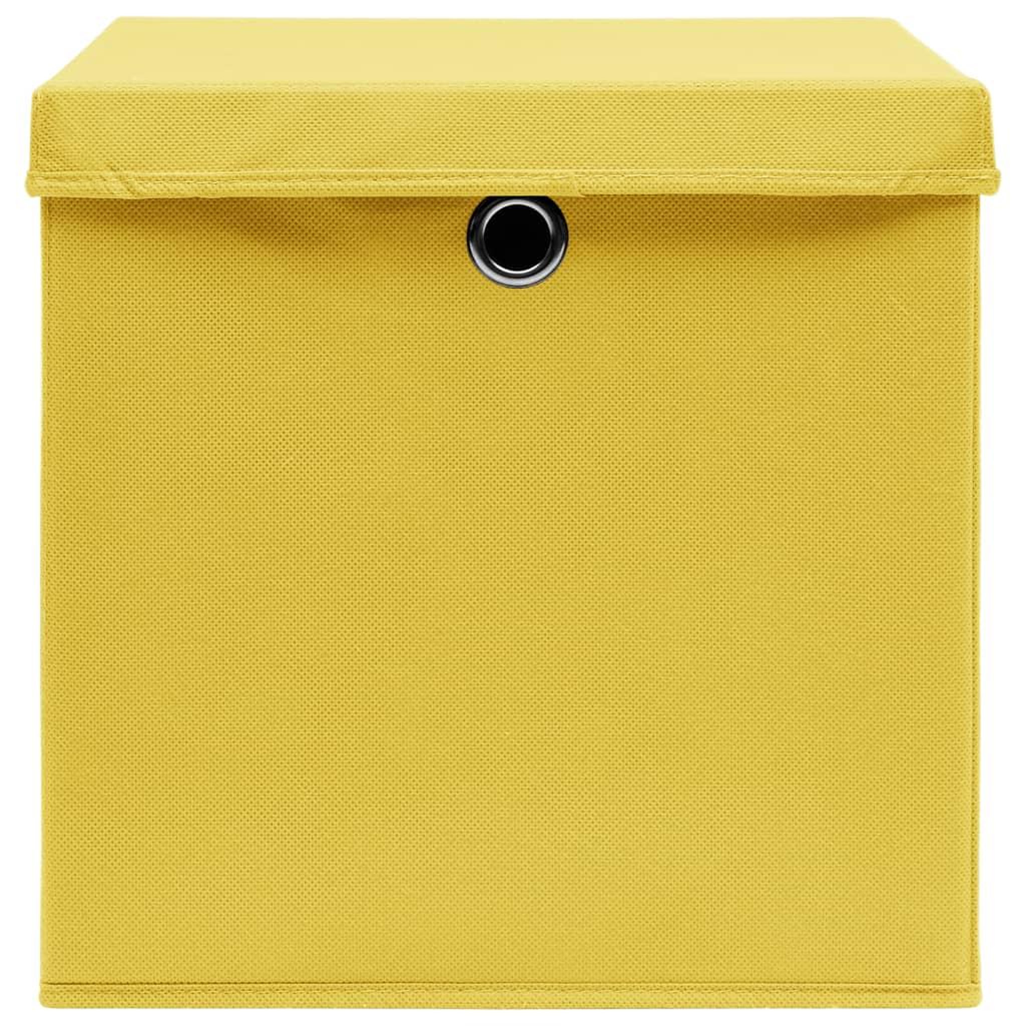 Voir la diapositive 4 : VIDAXL Boîtes de rangement et couvercles 10 pcs Jaune 32x32x32cm Tissu