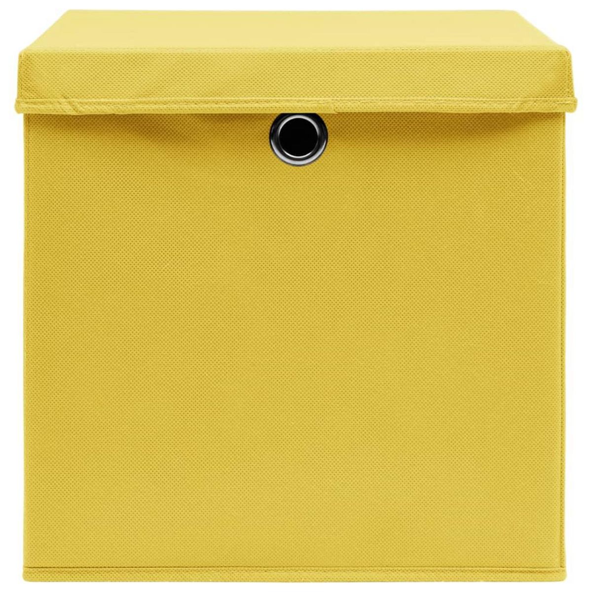 VIDAXL Boîtes de rangement et couvercles 10 pcs Jaune 32x32x32cm Tissu