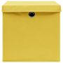 Voir la diapositive 4 : VIDAXL Boîtes de rangement et couvercles 10 pcs Jaune 32x32x32cm Tissu