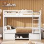 Voir la diapositive 2 : MERAX Lit superposé 90x200cm bois et mdf coloris blanc
