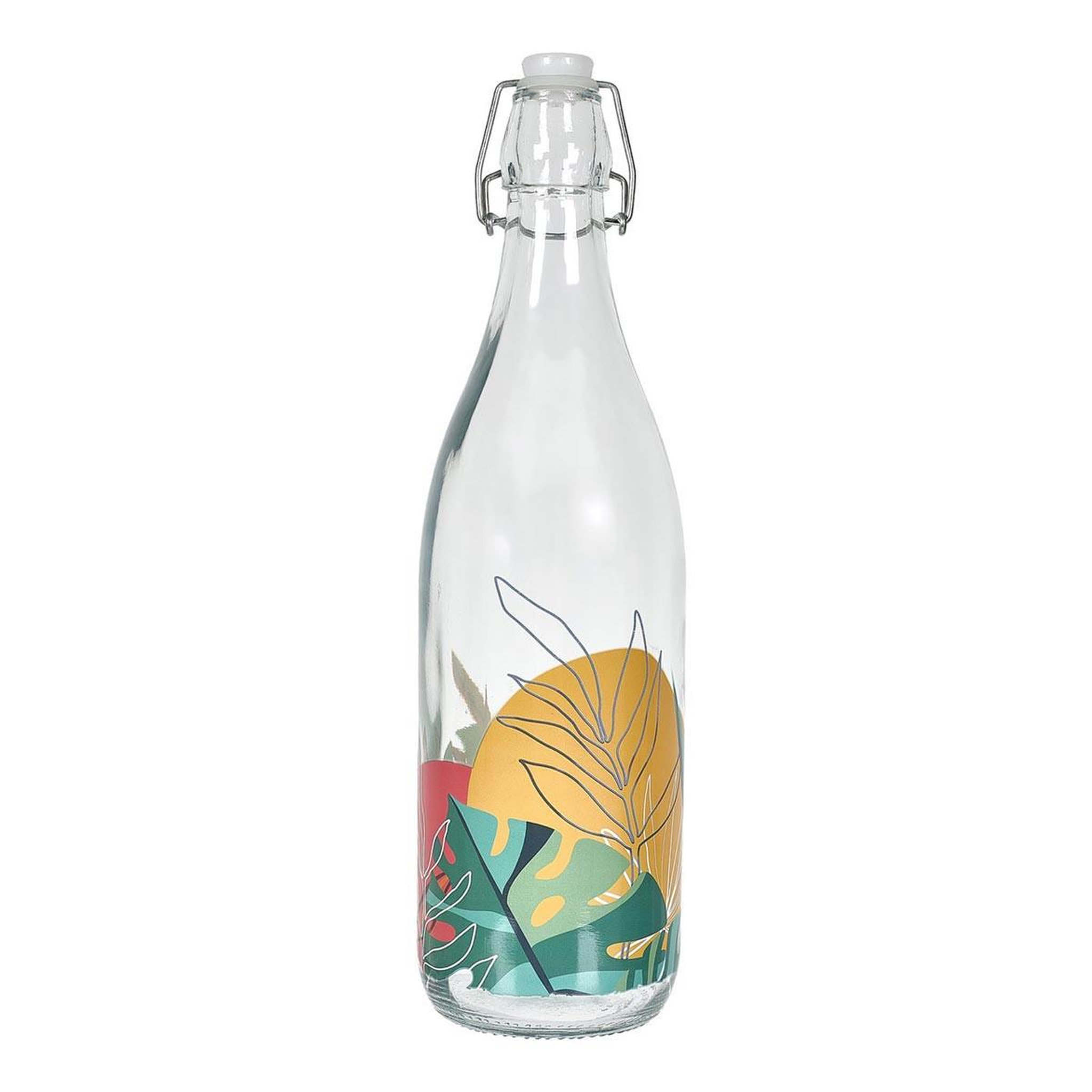 The Home Deco Factory Bouteille en verre  paradis exotique  1l multicolore