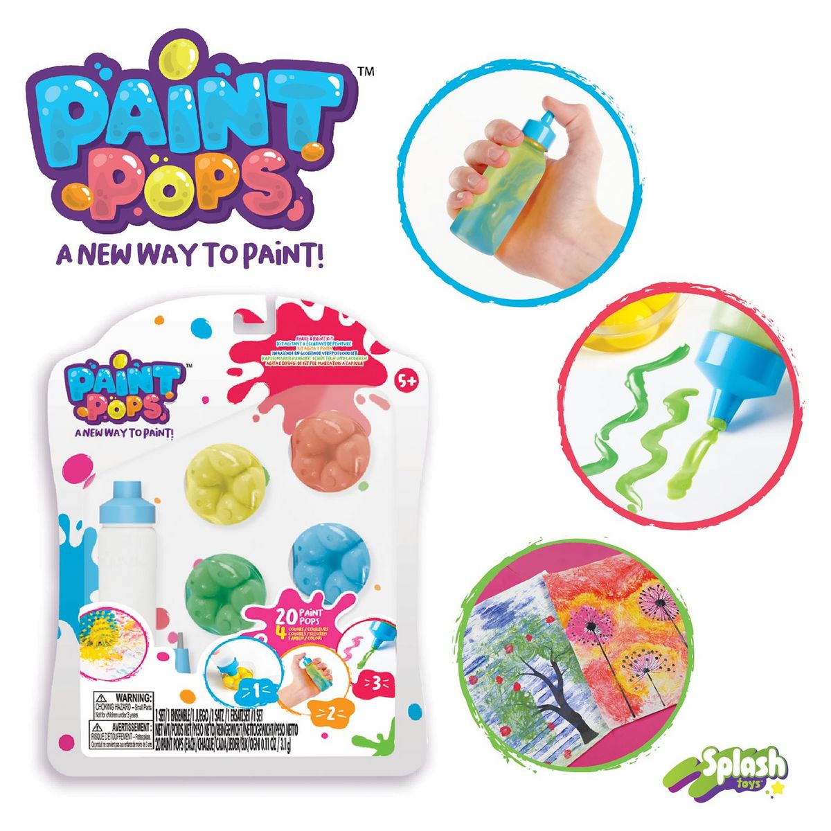 SPLASH TOYS Peinture - Paint Pops kit agitant et éclatant de peinture  
