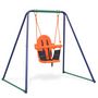 Voir la diapositive 5 : VIDAXL Balançoire simple 2 en 1 et balançoire pour tout petits Orange