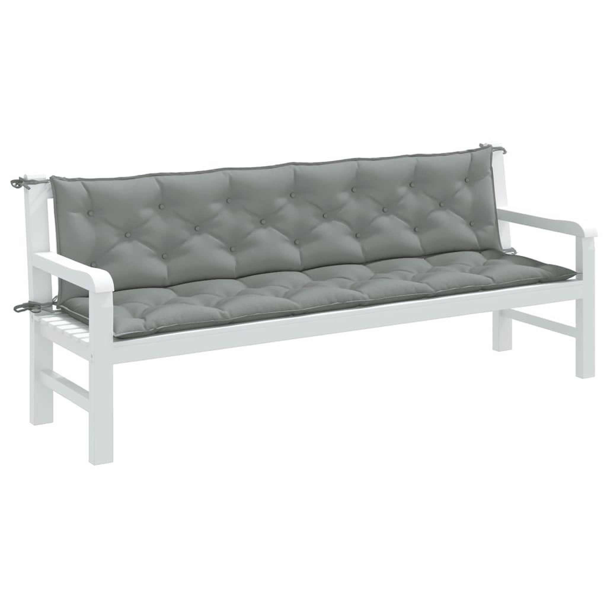 VIDAXL Coussins de banc de jardin lot de 2 gris clair melange tissu