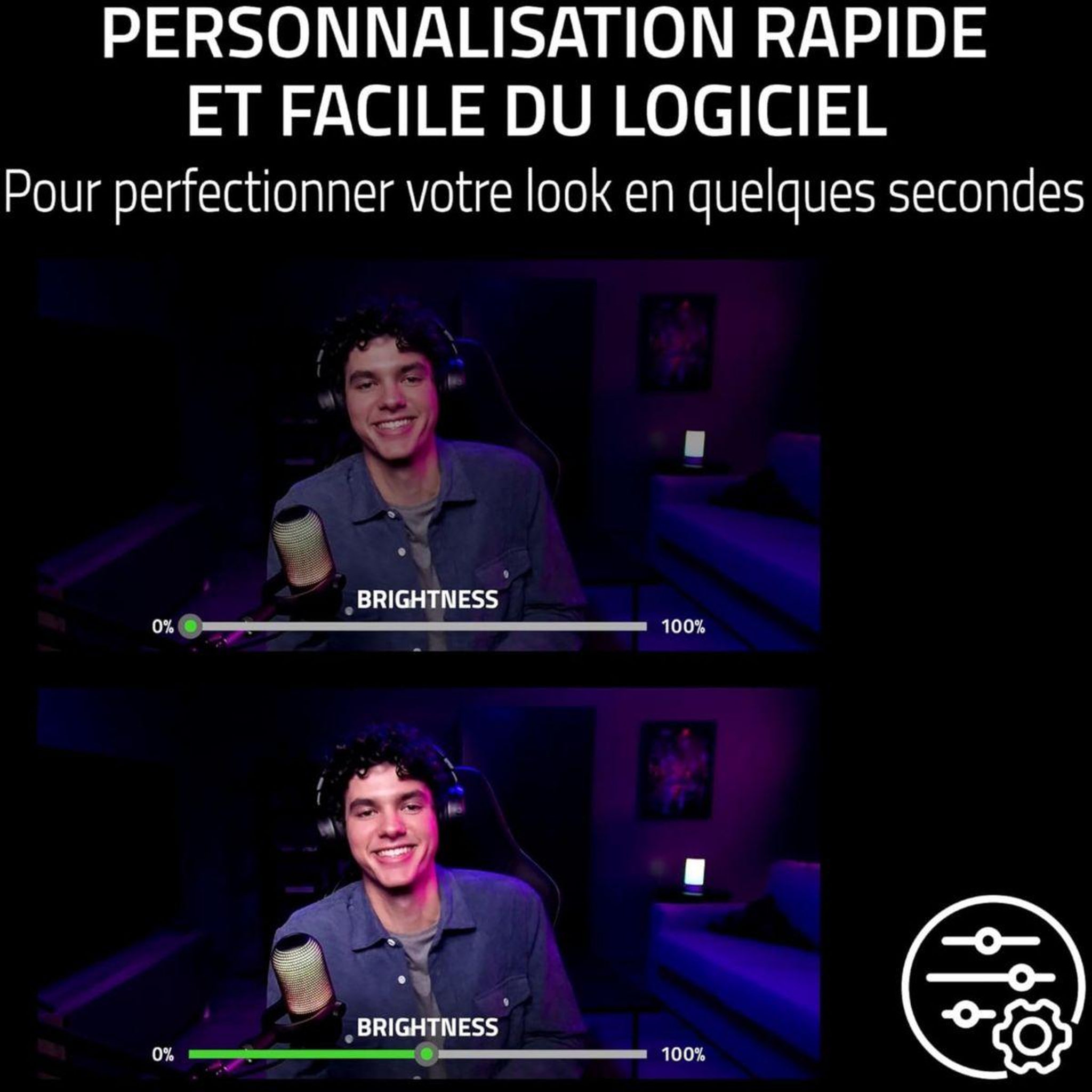 Voir la diapositive 5 : Razer Webcam kiyo v2 x rose