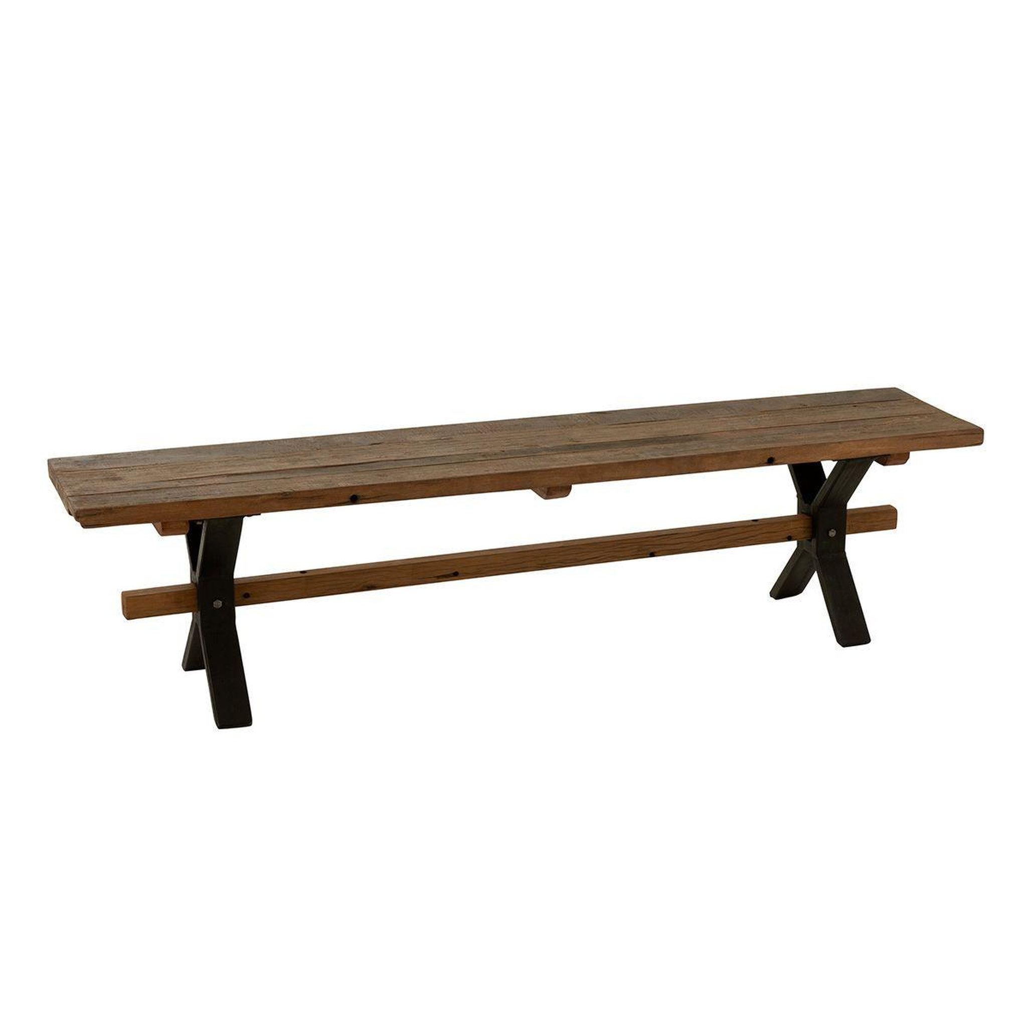 J-LINE Banc en bois vieilli  fannie  180cm marron