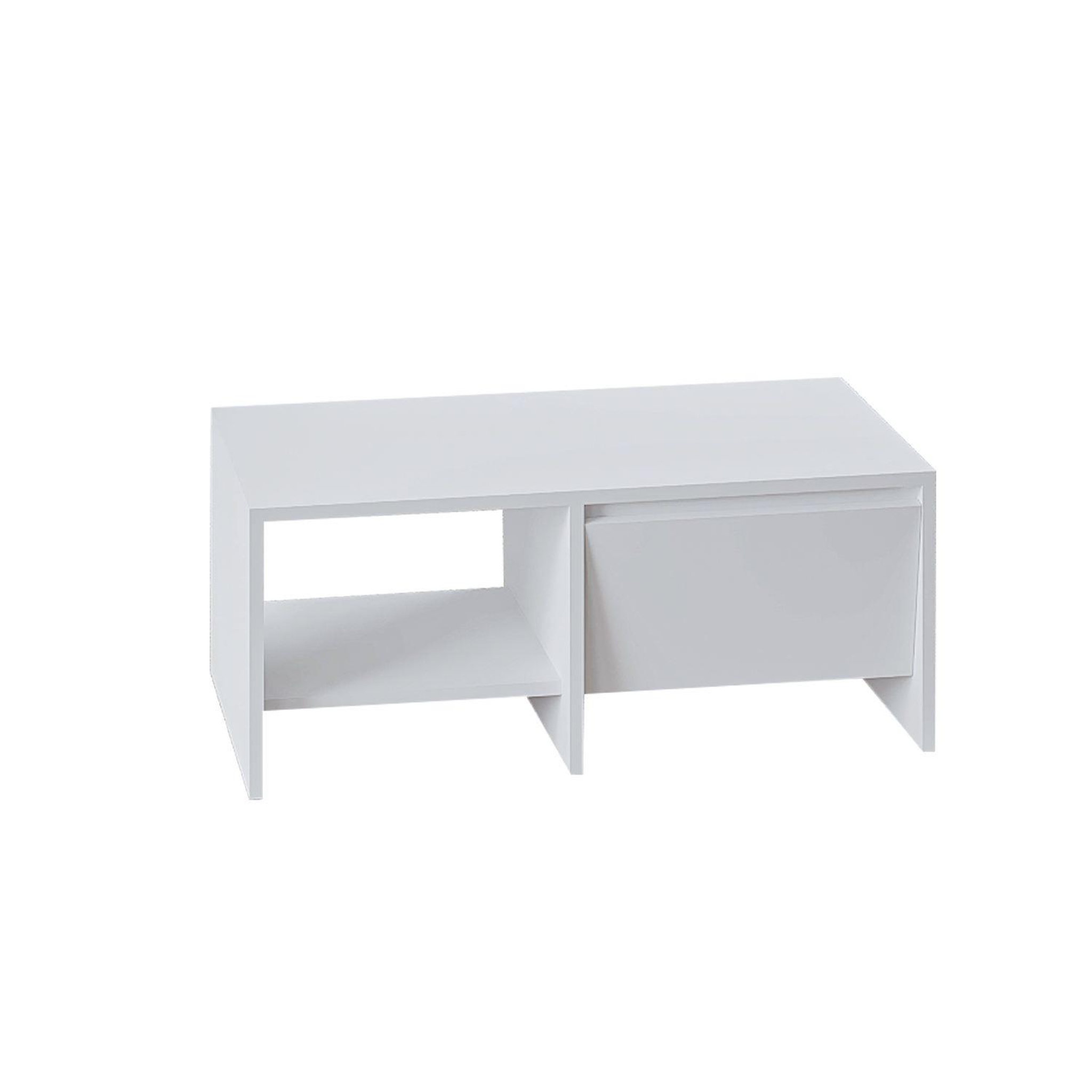 Habitat et Jardin Table basse en bois  laris  - 90 x 45 x 35 cm - blanc