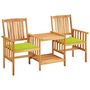 Voir la diapositive 1 : VIDAXL Chaises de jardin avec table a the et coussins Acacia solide