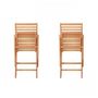 Voir la diapositive 2 : MARKET24 Lot de 2 chaises de jardin pliantes en Acacia FSC - 57 x 46,5 x 90 cm