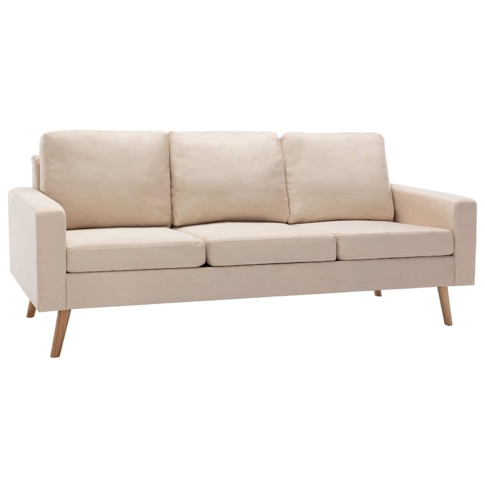 Voir la diapositive 2 : VIDAXL Ensemble de canapes 2 pcs Tissu Creme