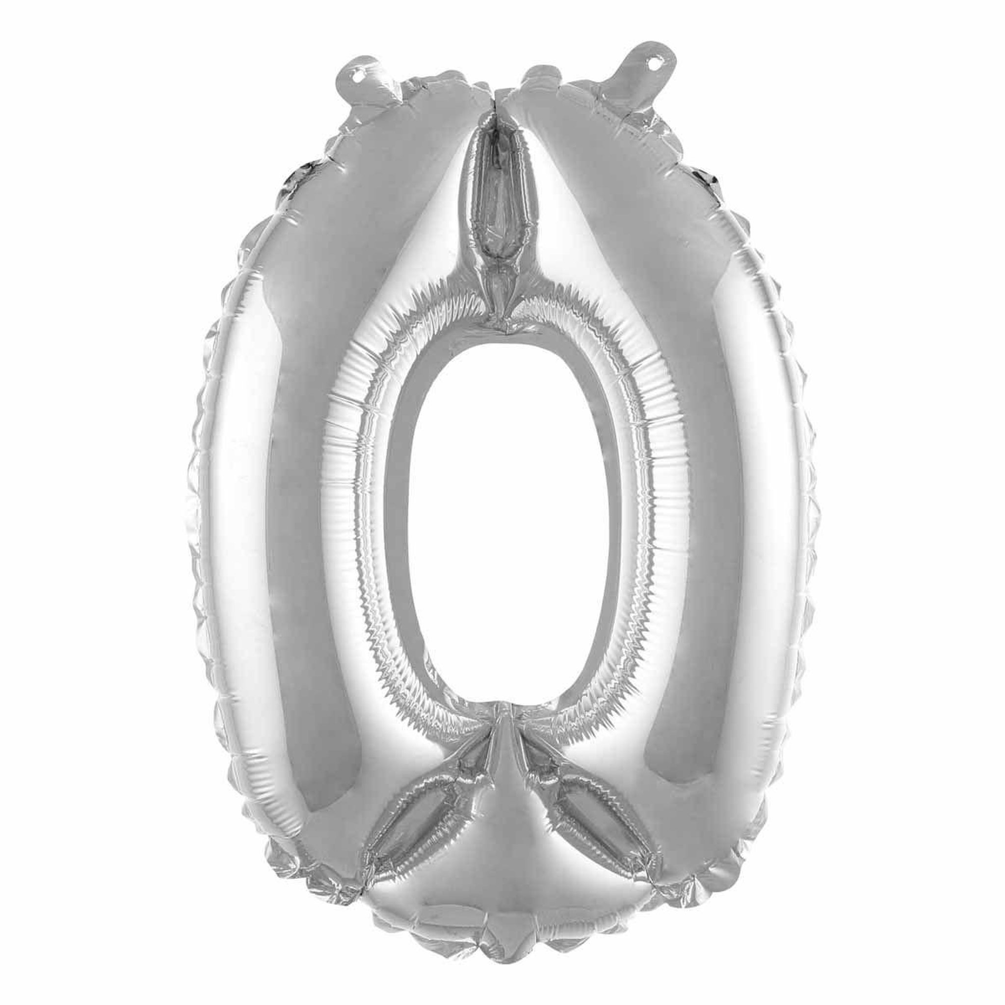 HOMEA Ballon Gonflable Métallisé  Chiffre 0  40cm Argent