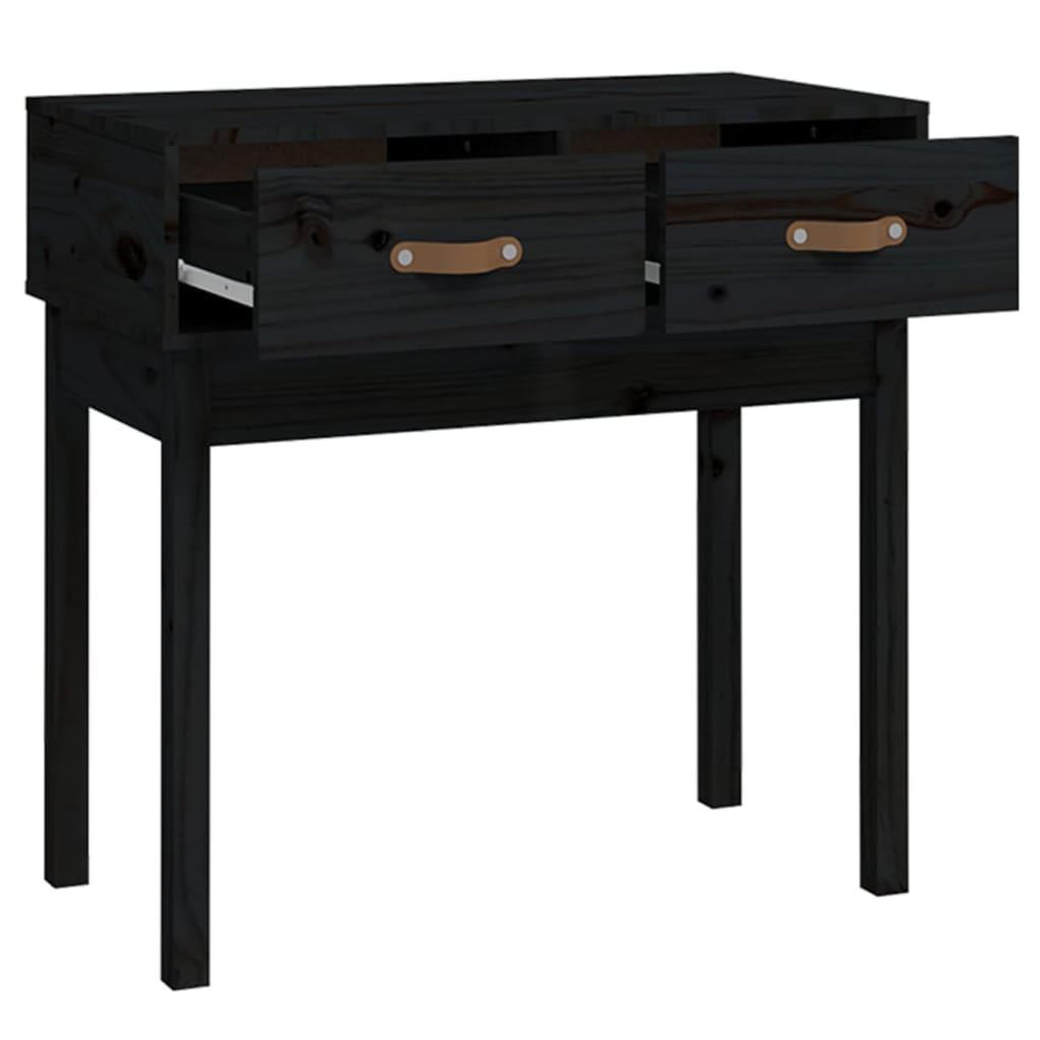Voir la diapositive 4 : VIDAXL Table console Noir 76,5x40x75 cm Bois massif de pin