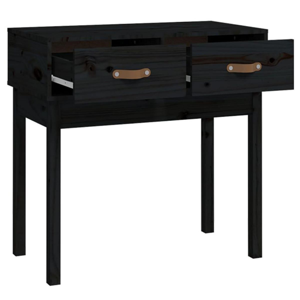 VIDAXL Table console Noir 76,5x40x75 cm Bois massif de pin