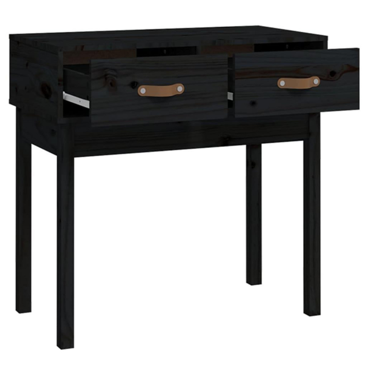 VIDAXL Table console Noir 76,5x40x75 cm Bois massif de pin