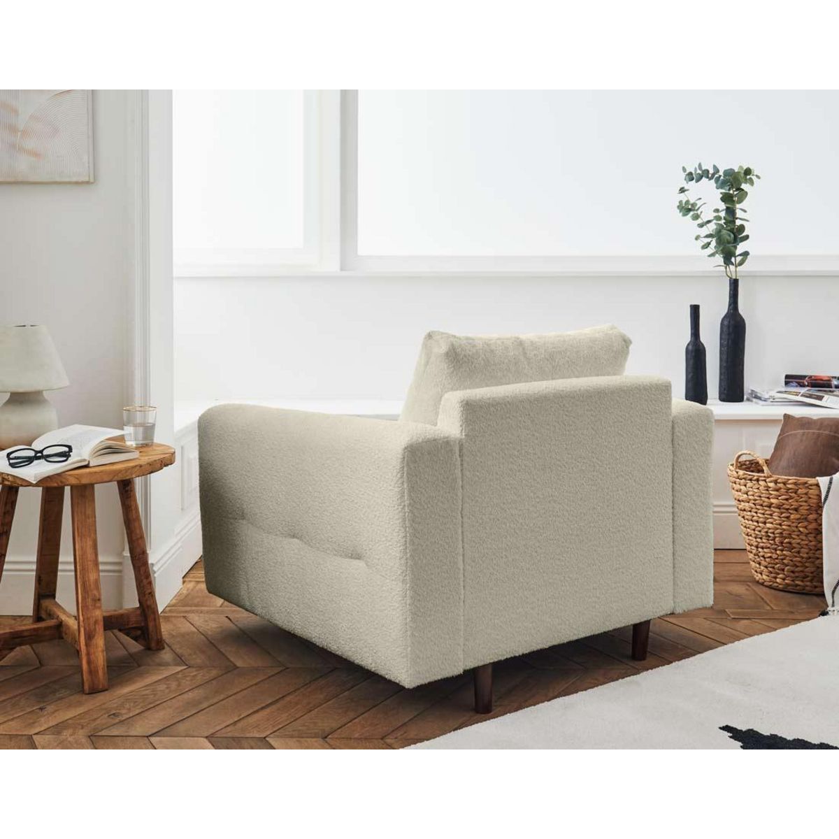 LISA DESIGN Rune - fauteuil - en tissu bouclette
